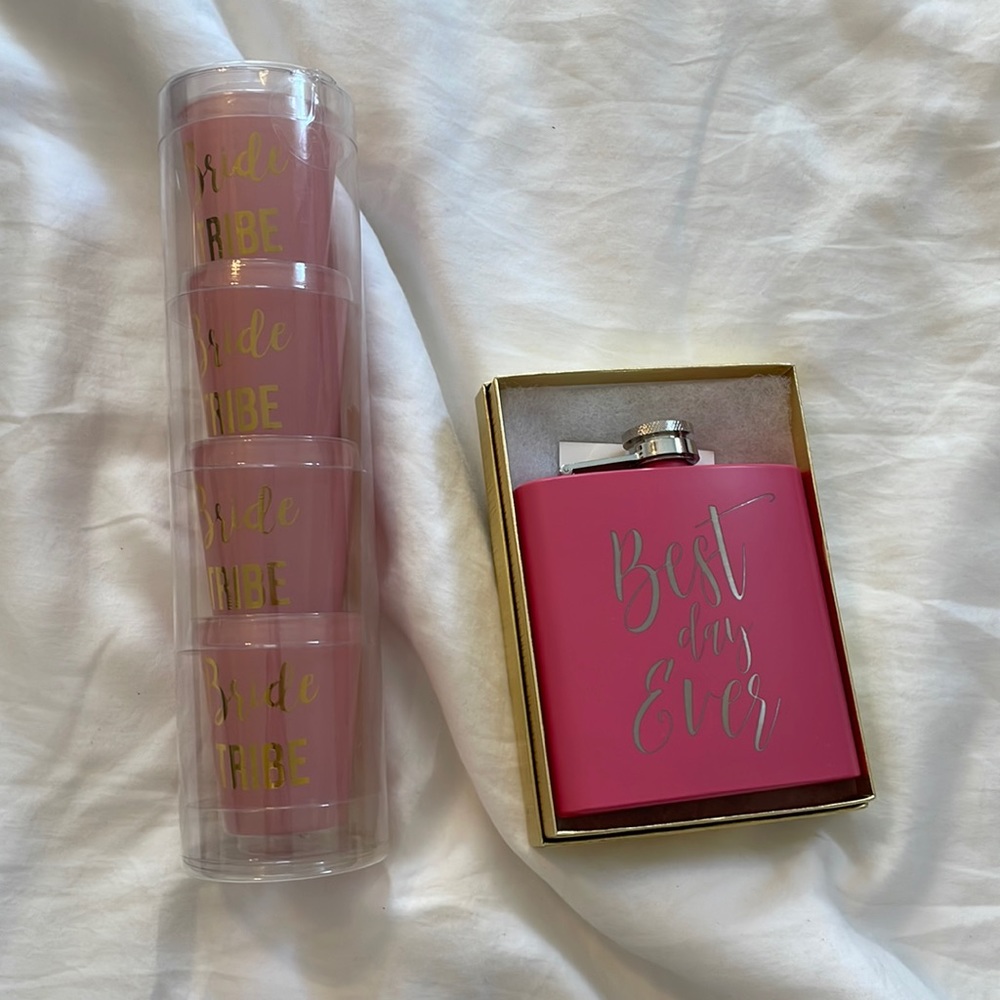 Bride Shot Glasses and Flask